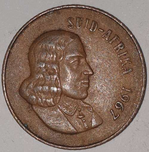 1967 AFR - 2 CENT COIN (TWO CENT COIN) - RSA - BRONZE - KM#66.2 - WILDEBEEST